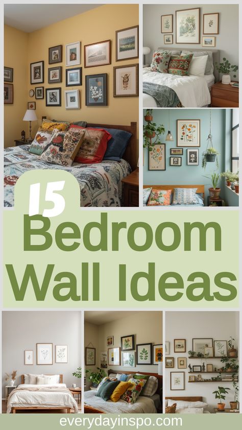 Create a stunning bedroom wall collage to make your bedroom stand out with these tips and tricks. Gallery Wall Above Queen Bed, Bedroom Ideas With Pictures Wall Decor, Gallery Wall Above Bed, Photos Above Bed, Pictures Over Bed, Decorating Bedroom Walls, Photo Wall Collage Bedroom, Picture Wall Layout, Large Wall Decor Bedroom