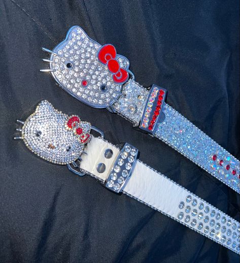 Bb Belt Hello Kitty, Hello Kitty Belt Y2k, Hello Kitty Rhinestone Belt, Hello Kitty Belt Buckle, Hello Kitty Belt, Bb Belts, Cute Belts, Bb Belt, Bling Belts