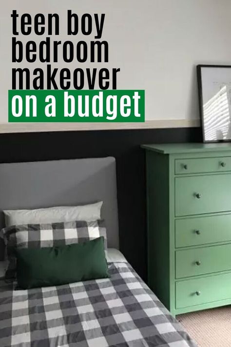 Green Teen Boy Bedroom, Teen Boy Bedroom Wall Ideas, Young Mans Bedroom Ideas Small Spaces, Teen Boy Bedroom Green, Small Teen Boy Bedroom, Teen Boy Room Colors, Small Teenage Boys Room, Teen Boy Bedroom Paint, Young Men Bedroom