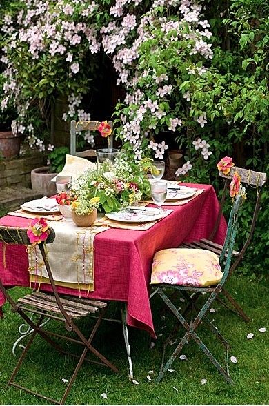 Have Inspiration, Tea Party Garden, Al Fresco Dining, Country Gardening, Small Gardens, Garden Spaces, Outdoor Rooms, Outdoor Entertaining, Dream Garden