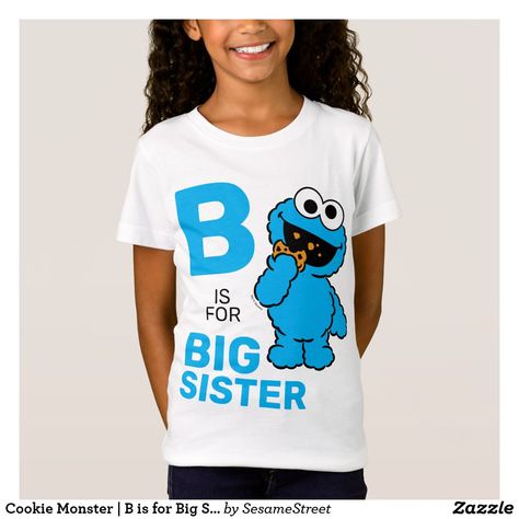 Cookie Monster Shirt, C Is For Cookie, Monster S, Big Sister T Shirt, Monster Shirt, Sister Tshirts, Street Outfit, Cookie Monster, Toddler Girl Outfits