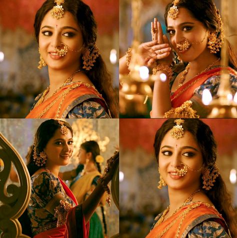 So elegant and tradional... #Sweety # Devasena # Annu #anushka shetty. Bahubali Anushka Saree, Devsena Jewellery In Bahubali 2, Anushka Shetty In Bahubali, Bahubali Anushka Pics, Prabhas And Anushka Shetty, Devasena In Bahubali 2, Devsena In Bahubali 2, Devsena Look, Anushka Bahubali