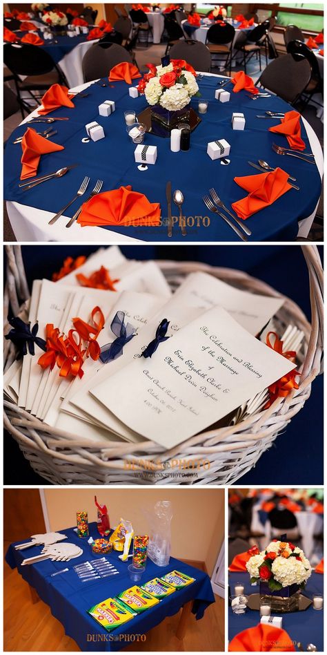 Orange Blue Wedding, Blue Orange Weddings, Orange Napkins, Orange Weddings, Floral Centrepiece, Eastern Shore Wedding, Annapolis Wedding, Wedding Orange, Burnt Orange Weddings