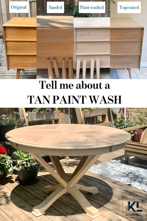 Tan Wash, Paint Wash, Tan Paint, Refinishing Furniture Diy, Hemma Diy, Wood Projects That Sell, Cool Wood Projects, Easy Wood Projects, Diy Furniture Renovation