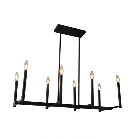 LZ385 8 Light Candle Chandelier in Matte Black Finish      Matte   Black          Dimmable          Incandescent   and LED compatible          Candle-Style   chandelier          Bulbs not   included Candlestick Chandelier, Square Chandelier, Tier Chandelier, Candle Chandelier, Traditional Chandelier, Hotel Rooms, Black Chandelier, Light Candle, Lighting Store