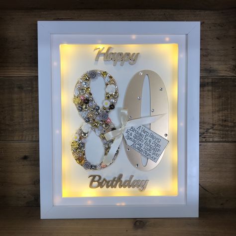 80 Th Birthday, Medal Hanger Display, Medal Hangers, Happy Birthday Words, Birthday Words, Medal Hanger, Birthday Frames, Birthday Box, Bespoke Gifts