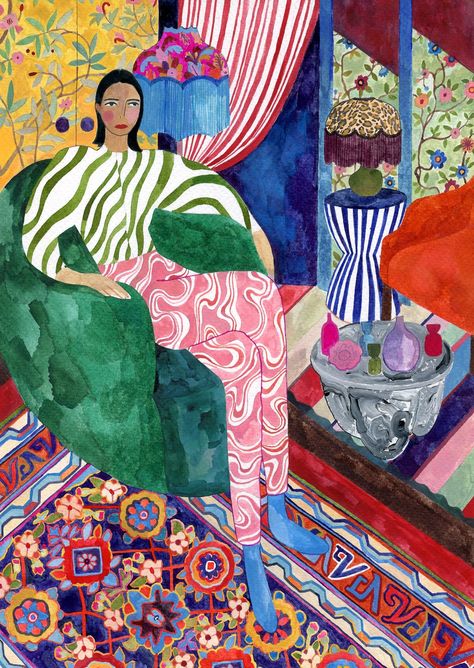 Commissioned Artwork, Indian Artist, Tableau Art, Fashion Art Illustration, Art Inspiration Painting, Fabric Paint, Miniature Painting, Art Moderne, Illustration Print