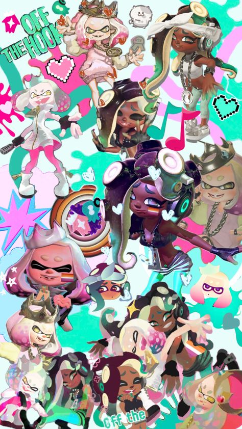 #splatoon #splatoon2 #offthehook #pearl #marina #splatoonpearlandmarina #pearlandmarina Marina And Pearl, Marina Wallpaper, Pearl Marina, Pearl And Marina, Pearl Wallpaper, Splatoon, Cool Wallpaper, Phone Wallpaper, Art