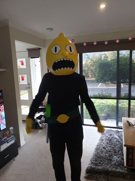 Absurd Halloween Costumes, Lemongrab Costume, Adventure Time Halloween, Silly Costumes, Bmo Cosplay, Adventure Time Group Costume, Cartoon Costume, Lemongrab Cosplay, Silly Halloween Costumes