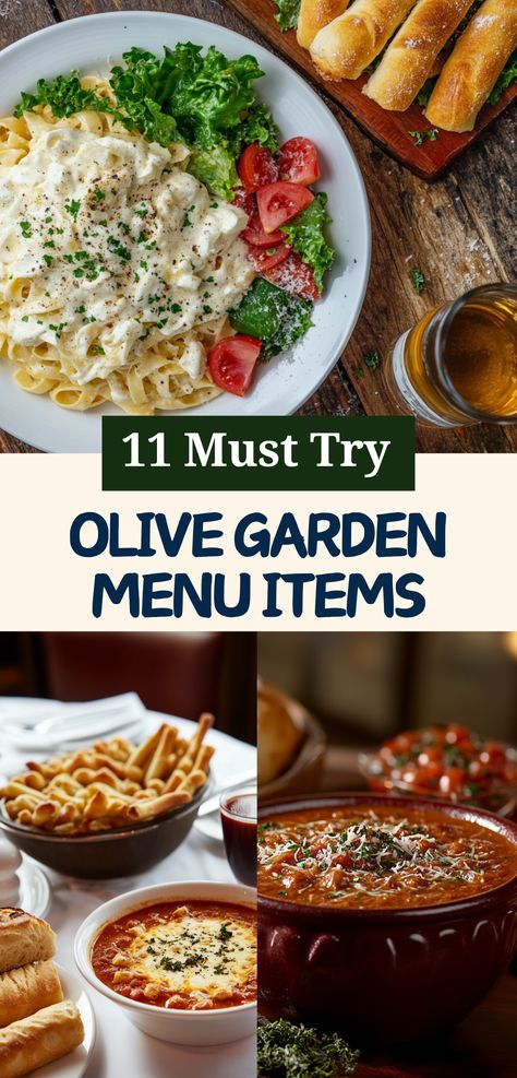 A beautiful display of Olive Garden’s signature breadsticks, hearty soup, and a rich dessert. Tour Of Italy Olive Garden Recipe, Olive Garden Menu, Olive Garden Recipes, Italian Favorites, Creamy Desserts, Olive Gardens, Creamy Pasta, Indulgent Desserts, Olive Garden