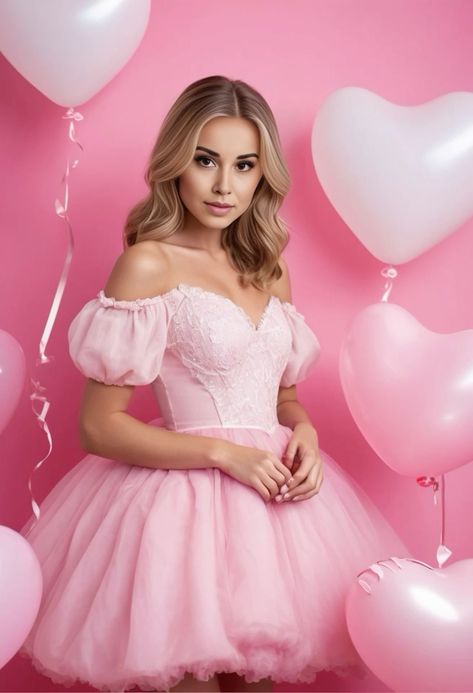 Background For Photoshoot, Girls Attire, Puff Dress, Feminine Women, Photoshoot Dress, Pink Gowns, Pink Dresses, Pink Skirt, Birthday Photoshoot