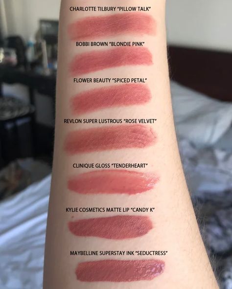 Charlotte Tilbury Pillow Talk Matte Revolution Lipstick Dupes - All In The Blush Revlon Rose Velvet, Mac Lipstick Cosmo, Charlotte Tilbury Pillow Talk Lipstick, Lipstick Maybelline, Teknik Makeup, Covergirl Lipstick, Pillow Talk Lipstick, Revolution Lipstick, Charlotte Tilbury Pillow Talk