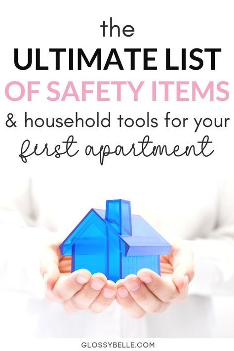 Moving out for the first time? Here is a list of must have household tools and safety items for your new home. | apartment essentials | adulting | independence | college essentials | college dorm | tools for first home | first apartment tool kit | first home tool kit | tools needed for first home | household tools list | basic tool kit | essential household tools | useful household tools | miscellaneous essentials | fire emergency | emergency binder | safety tools #adulting #newhome #safety Apartment Safety Tips For Women, Apartment Tips And Tricks, Binder Safety, Porch Candles, Apartment Safety, Diy Small Apartment, Apartment Must Haves, Safety Tools, Basic Tool Kit