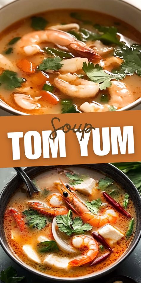 Tom Yum Soup is a classic Thai dish featuring bold, spicy, and sour flavors that are incredibly satisfying! 🍤🌶️ Made with shrimp, mushrooms, and a flavorful broth, this soup is perfect for warming up on a chilly day or when you’re craving something light yet packed with flavor.

📌 Pin this recipe to enjoy the bold and spicy flavors of homemade Tom Yum soup!
#TomYumSoup #ThaiCuisine #SpicySoups #FlavorfulBroth #EasyRecipes #ShrimpSoup Spicy Tom Yum Soup, Tom Yum Soup Recipe Thai, Shrimp Mushrooms, Tom Yum Soup Recipe, Thai Shrimp, Tom Yum Soup, Shrimp Soup, Tom Yum, Thai Dishes