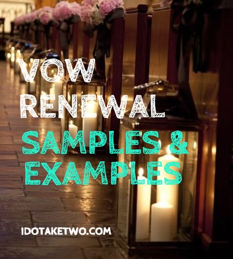 Vow Renewal Samples and Examples. #vowrenewal #examples #samples I Do Take Two, Wedding Vowels, Wedding Vow Renewal Ceremony, Wedding Ceremony Songs, Vow Renewal Invitations, Vowel Renewal, Gifts Couple, Renewal Wedding, Gifts Homemade