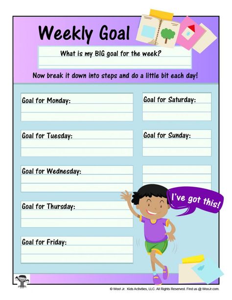 Goal Setting Worksheets for Kids | Woo! Jr. Kids Activities Christmas Wish List Template, Brainstorming Activities, Goal Setting Activities, Camping Journal, Smart Goal Setting, Goal Setting Template, Kids Camp, Worksheet For Kids, Daily Action