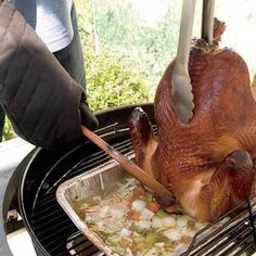 Grill Skills - Smoking a Whole Turkey | Weber.com Turkey Roast, Weber Grills, Portable Grills, Bbq Turkey, Grill Ideas, Bbq Grill Smoker, Leftover Recipes, Weber Bbq, Outdoor Grilling