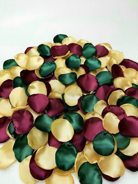 Gold and marsala wedding Green rose petals | Etsy Green Rose Petals, Green And Burgundy Wedding, Flower Petals Wedding, Petal Toss, Wedding Color Pallet, Bridal Business, Marsala Wedding, Matric Dance, Wedding Notes