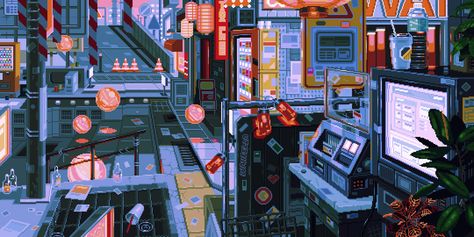 Pixel Art Background, Building Illustration, Desktop Wallpaper Art, Fantasy City, Lo Fi, Wallpaper Online, Original Wallpaper, Laptop Wallpaper, Wallpaper Pc