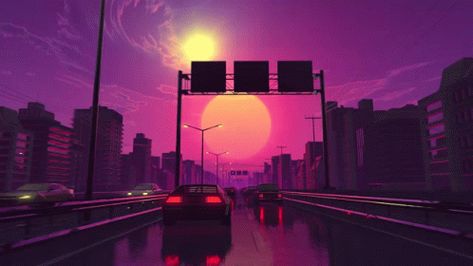 Loop Gif, New Retro Wave, 패턴 배경화면, Wallpaper Laptop, Wallpaper Animes, Retro Waves, Aesthetic Gif, Anime Scenery Wallpaper, Wallpaper Pc