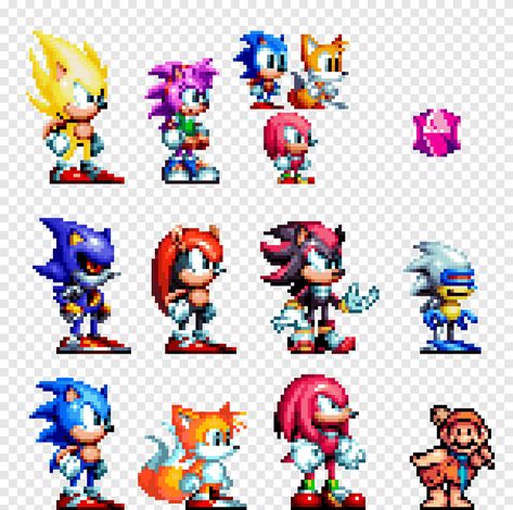 Shadow Perler Beads, Sonic The Hedgehog Pixel Art, Sonic The Hedgehog Cartoon, Pixel Art Sprite, Hedgehog Cartoon, Cream Sonic, Sonic The Hedgehog 3, Sonic Riders, Knuckles The Echidna