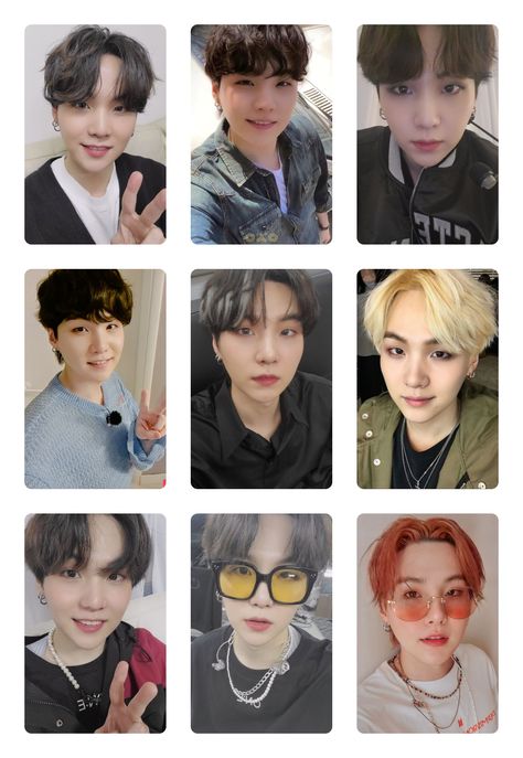 Bts yoongi suga photocards set 5 A4 psc size 5,5x8,5 Bts selfies free to print, photocard template Suga Template, Yoongi Photocard Template, Suga Photocard Template, Bts Photocard Template, Foto Card, Foto Cars, Photocards Bts, Bts Photocard, Photo Cards Diy