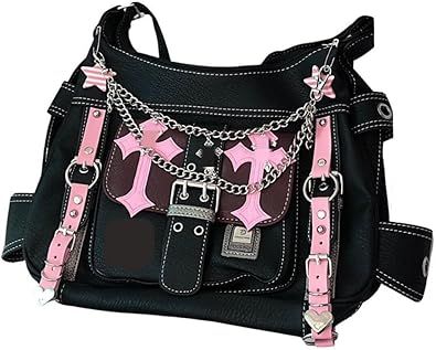 Y2k Messenger Bag, Goth Bag, Messenger Bags For School, Emo Dark, Cross Gothic, Trashy Outfits, Messenger Bag Women, Girl Punk, Gothic Emo