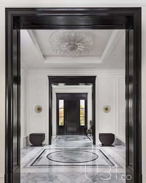 Hallway and Marble Floor Foyer Photo 1 of 15 in Country Estate Luxury Marble Flooring, Marble Flooring Design, Foyer Flooring, Hallway Designs, Hallway Design, Entrance Door Design, Luxury Marble, Foyer Decorating, Foyer Design