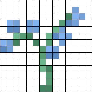 Minecraft Blue Orchid Perler Bead Pattern | Bead Sprites | Misc Fuse Bead Patterns Minecraft Blue Orchid Flower, Blue Orchids Minecraft, Perler Bead Patterns Minecraft Flowers, Minecraft Flower Painting Grid, Perler Bead Minecraft Flower, Minecraft Blue Flower, Drawing Ideas Minecraft, Minecraft Pixel Flower, Perler Bead Patterns Flowers