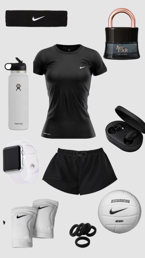 School Gym Uniform Aesthetic, Maio Aesthetic, Volleyball Outfit Ideas, Pe Outfits, Volleyball Practice Outfits, Volleyball Fits, Cute Volleyball Outfits, Black Volleyball, Vollyball Outfits