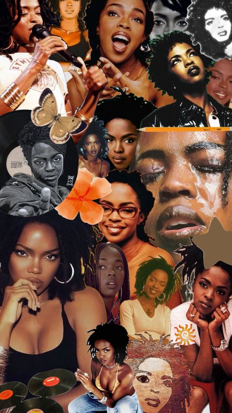 Lauryn Hill Collage Wallpaper Lauryn Hill Wallpaper Iphone, Lauryn Hill Black And White, Ms Lauryn Hill Aesthetic, Regina Hall 90s, Laryn Hill, Miss Lauryn Hill, Lauryn Hill Wallpaper, Lauryn Hill Art, Hill Wallpaper