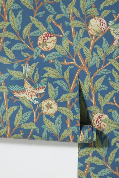 Pomegranate Wallpaper, Funky Bedroom, Wallpaper Unique, Wallpaper Anthropologie, Pomegranate Tree, Printed Wallpaper, Morris Wallpapers, William Morris Designs, Textile Artist