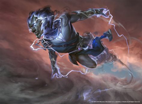 ArtStation - Lightning Stormkin Electricity Aesthetic, Rudy Siswanto, Monk Dnd, Lightning Powers, Mtg Art, Arte Fantasy, Magic Art, Fantasy Inspiration, Elements Of Art