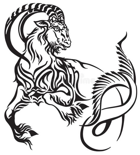 Capricorn Goat Tattoo, Capricorn Sign Tattoo, Capricorn Zodiac Symbol, Goat Tattoo, Capricorn Symbol, Capricorn Art, Capricorn Goat, Mythological Creature, Capricorn Zodiac Sign