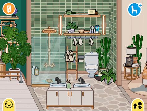 Toca boca batroom made by me!🌱 Modern Mansion Bathroom, Modern Mansion Kitchen, Modern Mansion Bedroom, Mansion Bathroom, Toca Boca Room Ideas, Toca Boca Room, Mansion Kitchen, Mansion Living Room, Mansion Living