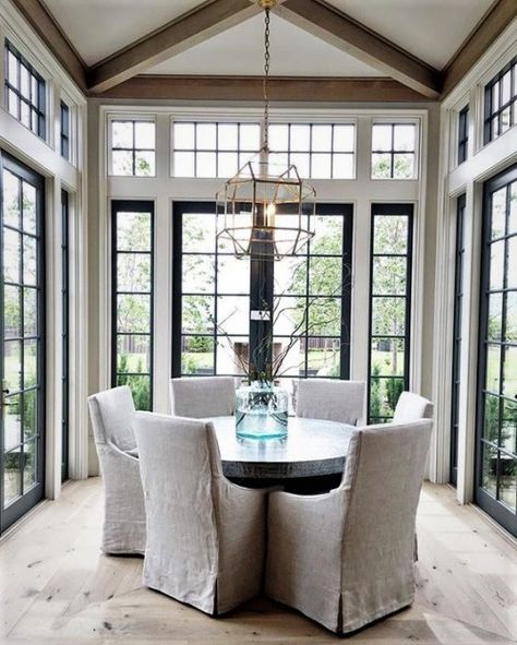 What I Love Wednesday: Inspired Room Designs Dining Room Floor, Dining Room Windows, French Style Furniture, Hill Interiors, Window Room, The Dining Room, Dining Room Inspiration, Home Modern, Floor To Ceiling Windows