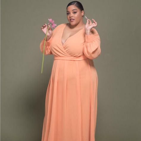 This Peach/Coral Chaff Sun Blend Is Excellent For Weddings And Brunch. If You Have An Event On A Breeze Beach Or Mountain Top. Peach Dress, Plus Size Maxi Dresses, Mountain Top, Color Orange, Plus Size Fashion, One Shoulder Dress, Coral, Dress Es, Maxi Dress