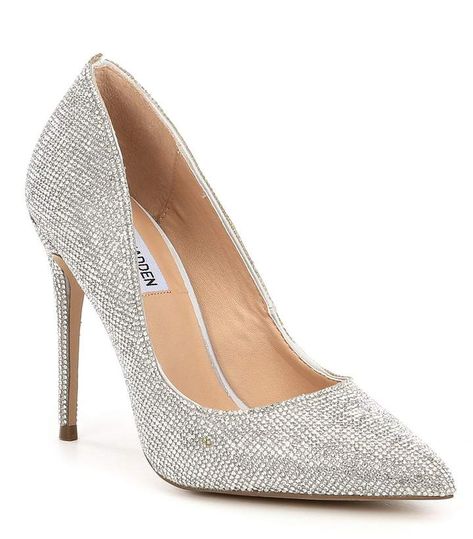 Steve Madden Daisie Crystal Jeweled Pointed Toe Pumps #Daisie#Crystal#Steve Steve Madden Sparkly Heels, Homecoming Heels, Sparkly Wedding Shoes, Crystal Pumps, Steve Madden Pumps, Rhinestone Pumps, Sparkle Heels, Prom Inspo, Jimmy Choo Heels