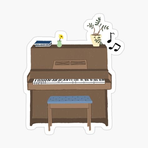 Piano Sticker, Unique Piano, Piano Stickers, Piano Art, Cute Laptop Stickers, Upright Piano, Tumblr Stickers, Art Journal Therapy, Music Stickers