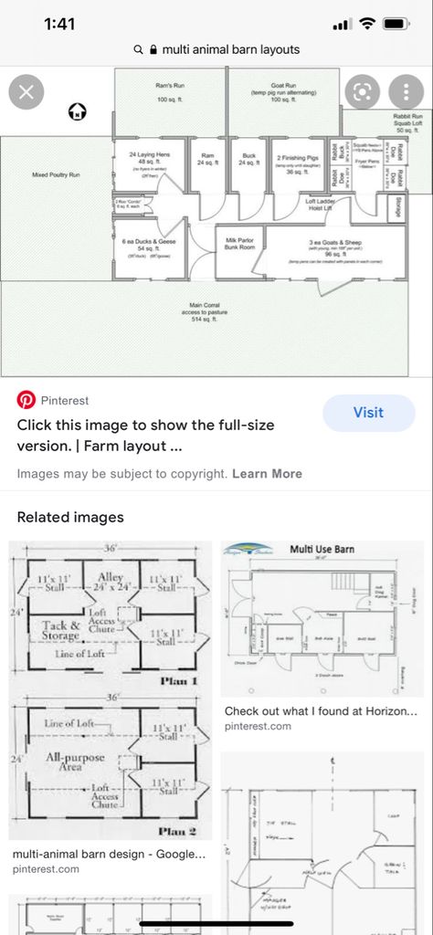 Barn Floor Plans Livestock, Multi Animal Barn Layout, Barn Layout Multi Animal, Multi Animal Barn, Horse Farm Layout, 3 Stall Horse Barn, 8 Stall Horse Barn Plans, 10 Stall Horse Barn Floor Plans, Livestock Barn