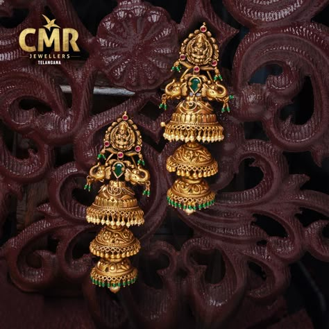 Cmr Jewellers Earrings, Step Jhumkas Gold, South Indian Jhumki Designs Gold, Indian Pearl Jewellery, Gold Earrings Designs New Model, Cmr Jewellers, Indian Bridal Jewellery Set, Earrings Gold Indian, Big Earrings Gold