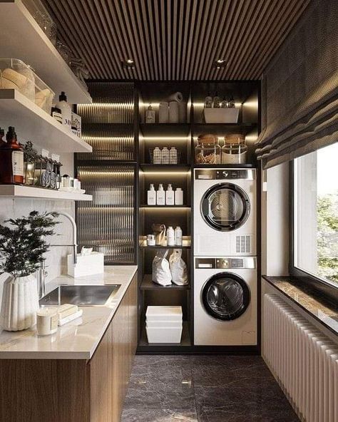 Stylish Laundry Room, Desain Pantry, Dream Laundry Room, Laundry Room Layouts, Modern Laundry Rooms, Desain Furnitur Modern, Laundry Design, تصميم للمنزل العصري, Laundry Room Inspiration