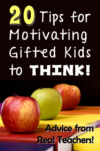 20 Tips for Motivating Gifted Kids to THINK! Awesome ideas from fans of the Teaching Resources Facebook page. Part of the Advice from Real Teachers Series Gifted Classroom, Gifted Students, Primary Resources, Differentiated Instruction, Kindergarten Teaching, Classroom Gifts, Gifted Education, Creative Classroom, Bright Ideas