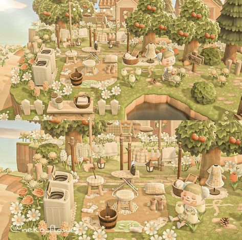 Cottagecore Yard, Springcore Acnh, Acnh Springcore, Cottagecore Animal Crossing, Pink Island, Acnh Cottagecore, Animal Crossing Funny, Acnh Inspiration, Acnh Island Ideas