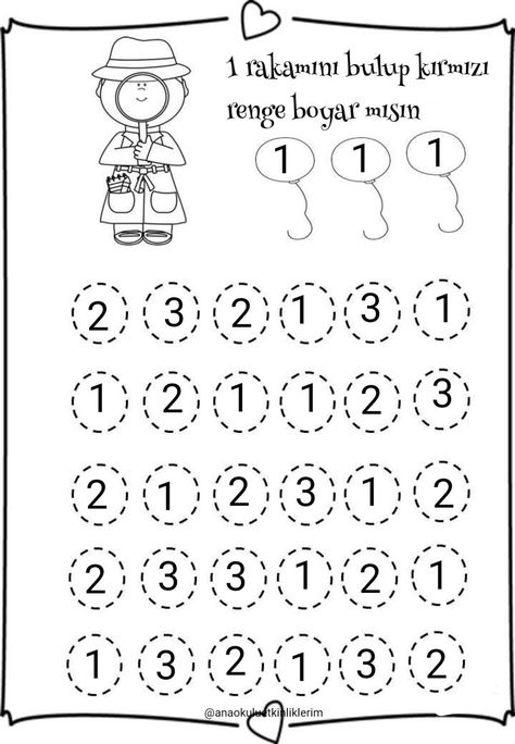 Sayıları Rengine Göre Boyama çalışması 7A8 March Preschool Worksheets, 1 Rakami, Spring Math Kindergarten, Preschool Worksheets Free Printables, Number Worksheets Kindergarten, Preschool Number Worksheets, Learn Hand Lettering, Literacy Worksheets, Free Preschool Printables