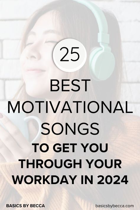 Energize your workday in 2024! 🎶 Dive into the best 25 motivational songs to keep you inspired and focused. 🚀 Create your ultimate playlist for productivity. Read more for a musical boost! 🎧✨ #MotivationalSongs #WorkdayInspiration #BasicsByBecca #2024 Ultimate Playlist, Motivational Songs, Music Motivation, The Hours, Positive Habits, Embrace Change, Mindfulness Practice, Mindful Living, Music Playlist