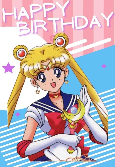 Sailor Moon Happy Birthday, Sailor Moon Party, Sailor Moon Birthday, Happy Birthday Gif, Moon Printable, Free Printable Birthday Cards, Moon Birthday, Sailor Moon Girls, Birthday Card Messages