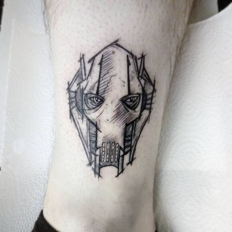 General Grievous Tattoo, Sith Tattoo, Justin Tattoo, General Grievous, Leg Tattoo Men, Star Wars Tattoo, B Tattoo, Small Tattoos For Guys, Line Work Tattoo