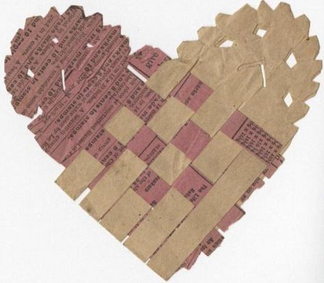 Legacy Projects, Valentine's Card, Paper Weaving, Love Token, Paper Hearts, Pink Paper, Vintage Valentines, Basket Weave, Heart Art