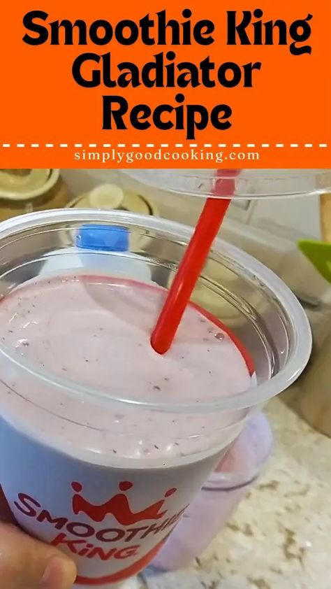 Smoothie King Gladiator Recipe Smoothie King Gladiator Recipe, Smoothie King Recipes Copycat Hulk, Smoothie King Recipes Copycat, Pappadeaux Recipe, Perfect Smoothie Recipe, Longhorn Steakhouse Recipes, Smoothie King Recipes, Copycat Recipes Desserts, Diy Smoothies